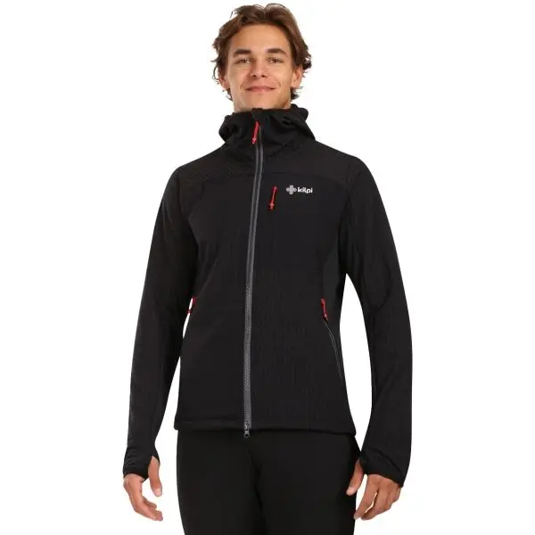 KILPI KILPI FRENI Мъжки поларен суичър с качулка, черно, размер