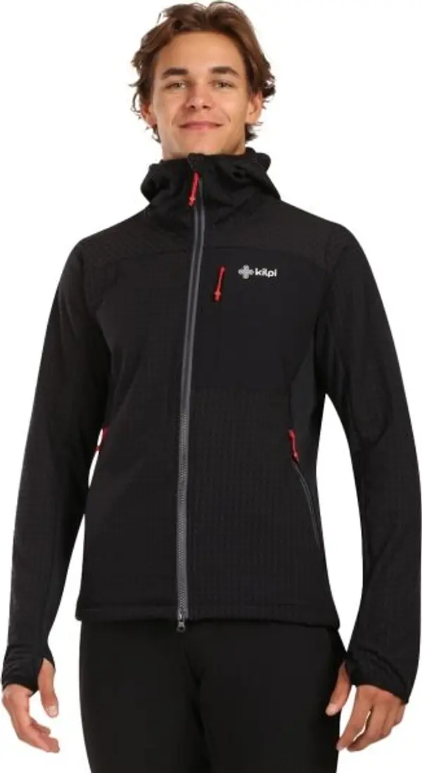 KILPI KILPI FRENI Мъжки поларен суичър с качулка, черно, размер XXXL