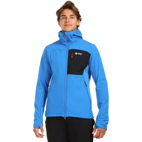 KILPI KILPI FRENI Мъжки поларен суичър с качулка, синьо, размер XXXL