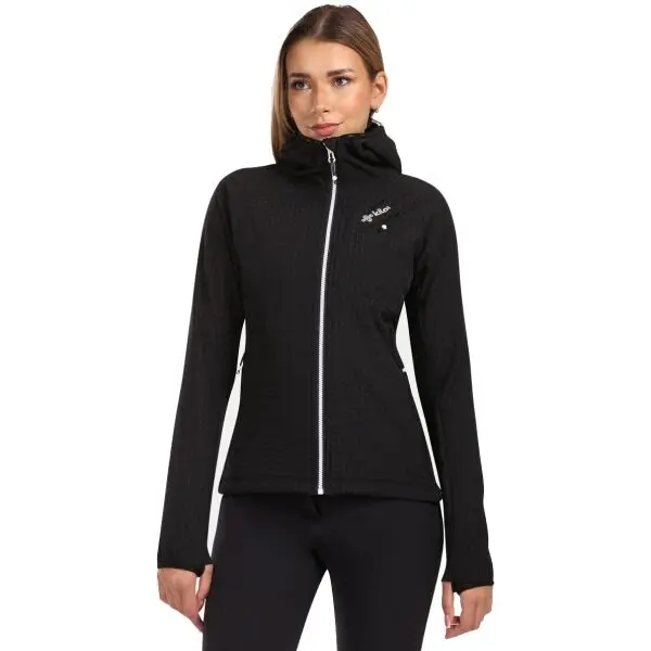 KILPI KILPI FRENSIS Дамска флийсова блуза с качулка, черно, размер