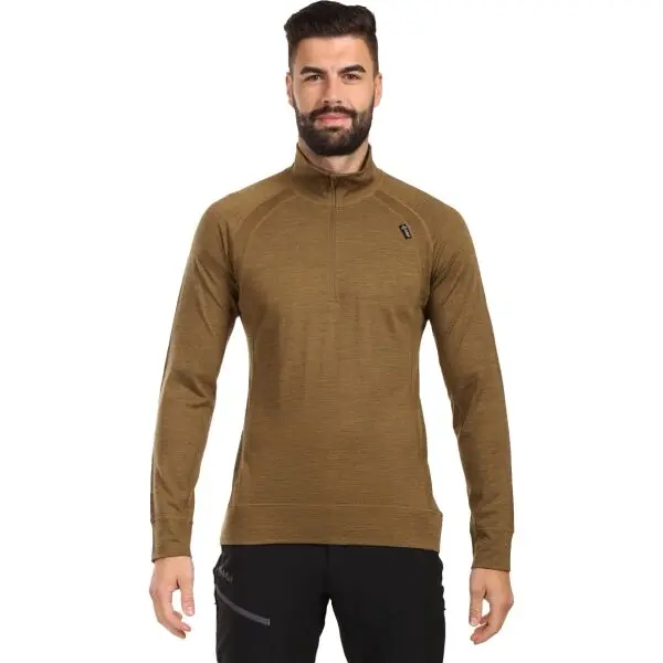 KILPI KILPI JAGER Мъжка мерино блуза с дълъг ръкав, кафяво, размер