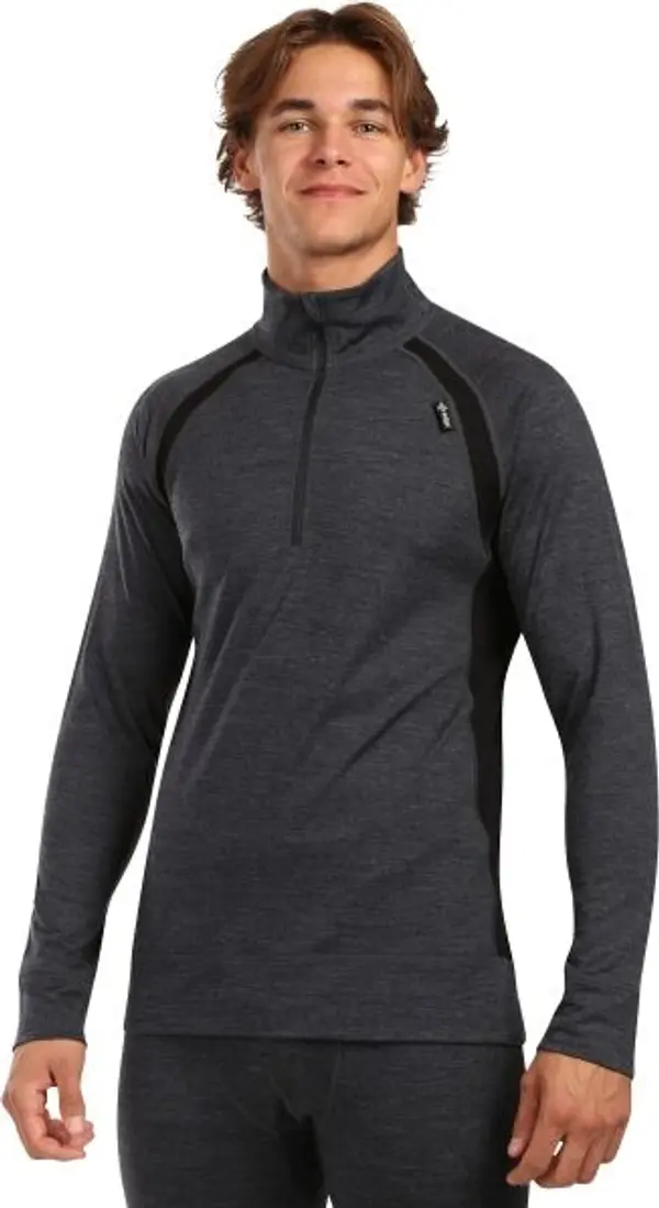 KILPI KILPI JAGER Мъжка мерино блуза с дълъг ръкав, тъмносиво, размер