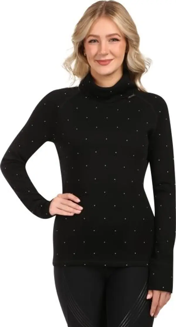 KILPI KILPI JANNU Дамско поло с дълъг ръкав от мериносова вълна, черно, размер