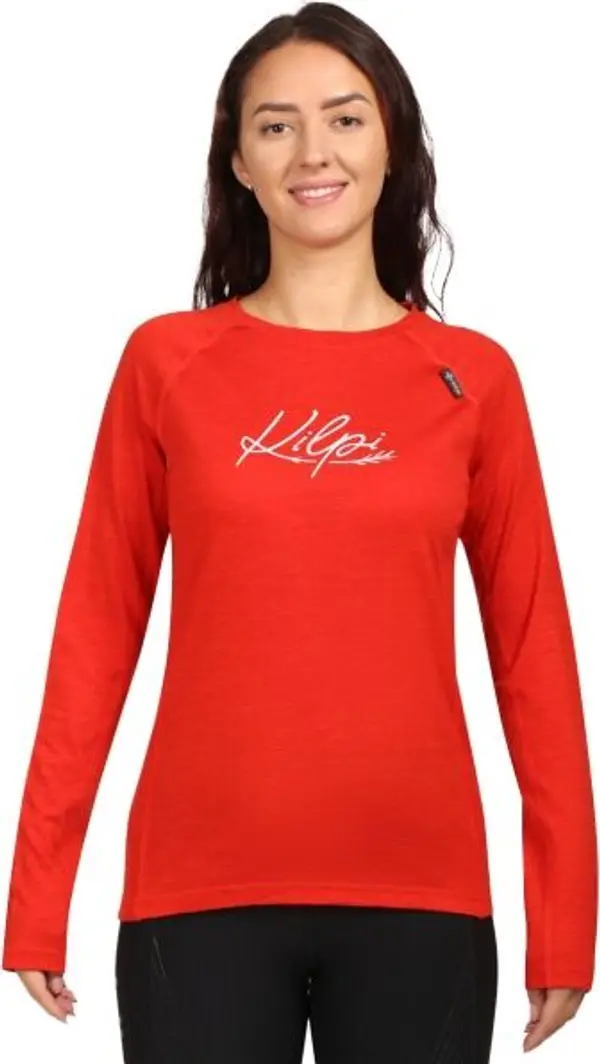 KILPI KILPI MAVORA TOP Дамска термо блуза от мериносова вълна, червено, размер