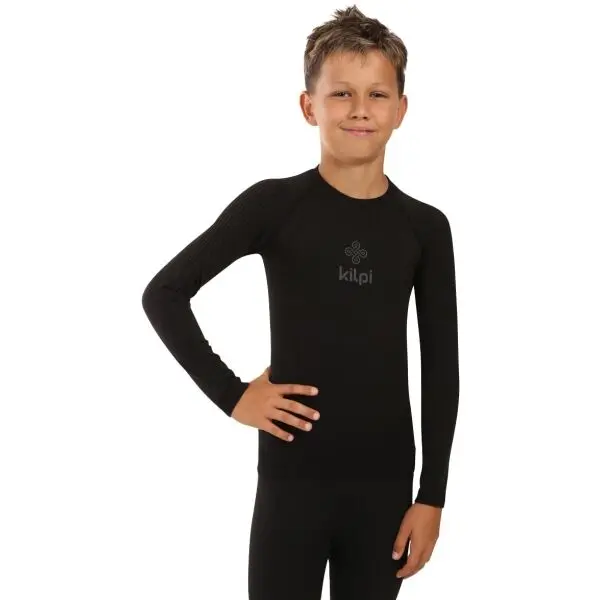 KILPI KILPI NATHAN Момчешка безшевна термо тениска, черно, размер 13Y