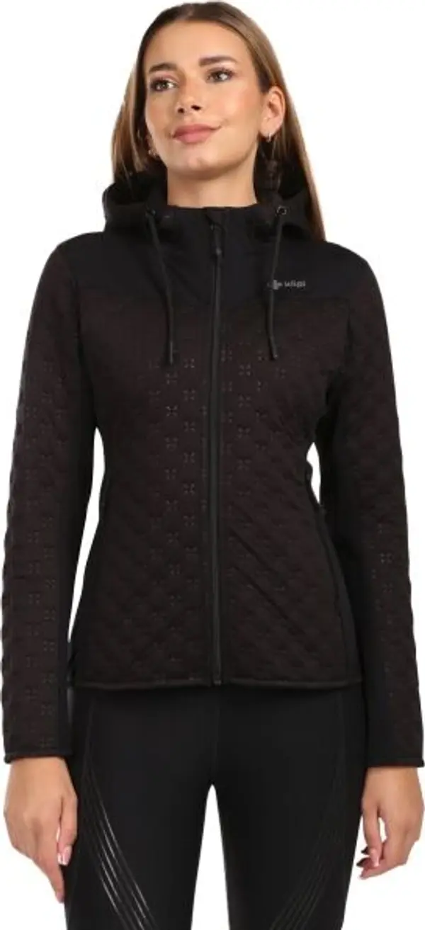 KILPI KILPI NEVIA Дамски флийс суитшърт с качулка, черно, размер