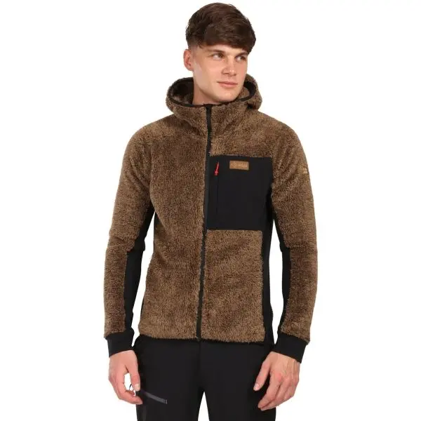 KILPI KILPI NORKA Мъжки пухкав флийс суитшърт с качулка, кафяво, размер