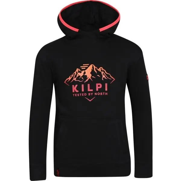 KILPI KILPI NORTHEN Момичешки памучен суичър с качулка, черно, размер
