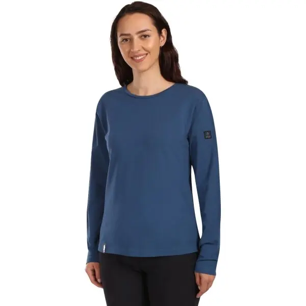 KILPI KILPI PROMOX Дамска памучна блуза с дълъг ръкав, тъмносин, размер