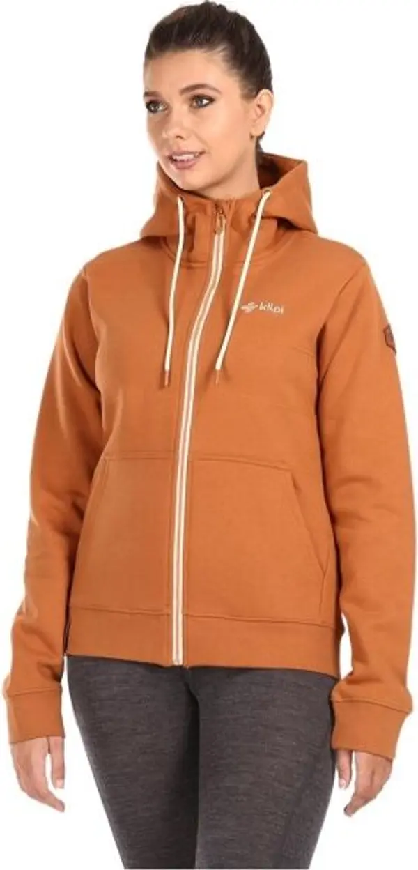 KILPI KILPI RAJANA Дамски памучен суитшърт, кафяво, размер