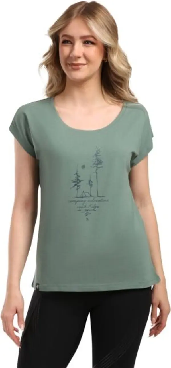 KILPI KILPI ROANE Дамска памучна тениска, khaki, размер