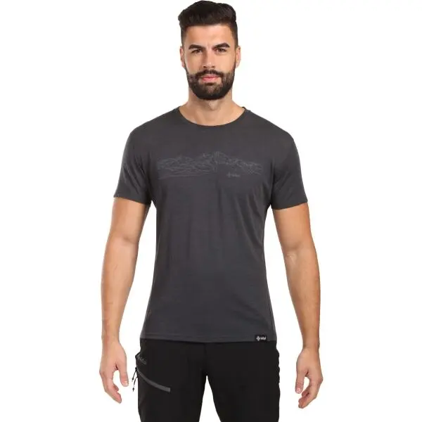 KILPI KILPI SLOPER Мъжка тениска от мериносова вълна, тъмносиво, размер XXXL