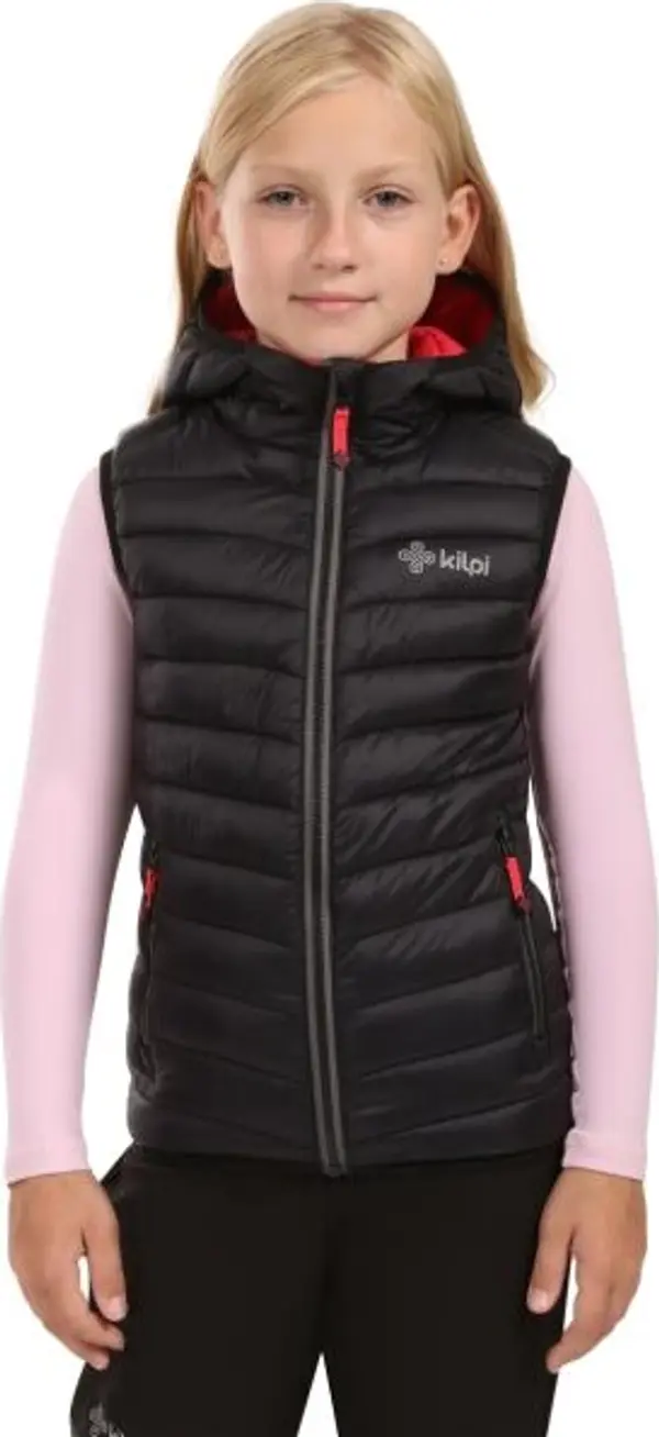 KILPI KILPI TOMM Момичешка подплатена жилетка, черно, размер