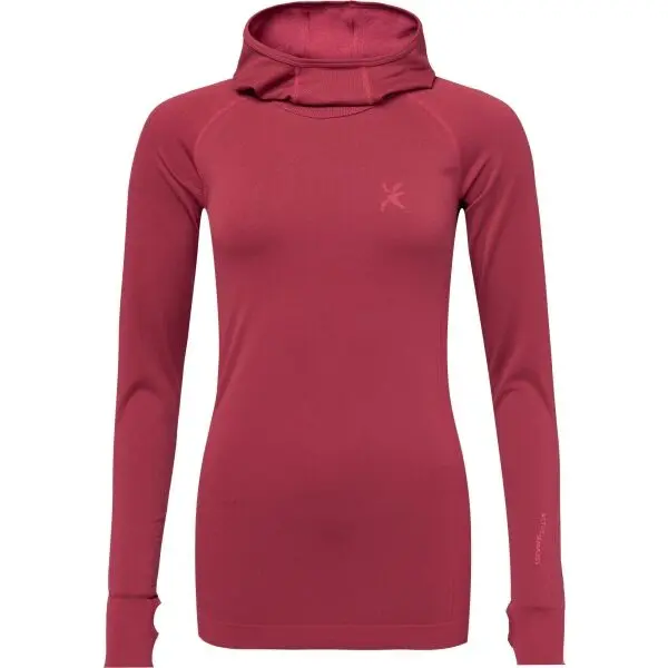 Klimatex Klimatex HERRON SEAMLESS Дамски суитшърт с качулка, винен, размер