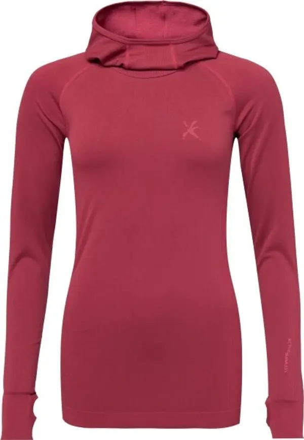 Klimatex Klimatex HERRON SEAMLESS Дамски суитшърт с качулка, винен, размер