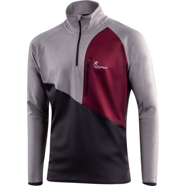 Klimatex Klimatex HRUNO Мъжки суитшърт с къс цип, тъмносиво, размер