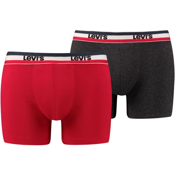 Levi's Levi's LEVIS MEN SPRTSWR LOGO BOXER BRIEF 2P Мъжки боксерки, тъмносиво, размер S