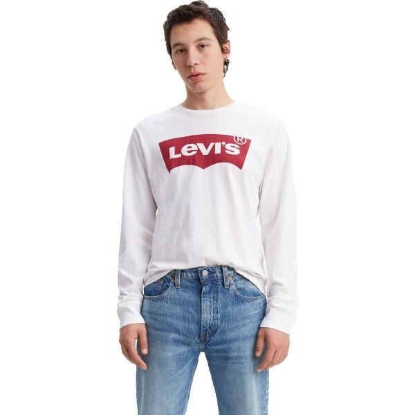 Levi's Levi's LS STD GRAPHIC TEE Мъжка блуза с дълъг ръкав, бяло, размер 2XL