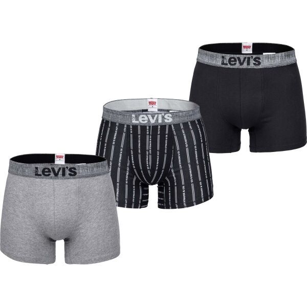Levi's Levi's MEN BACK IN SESSION TRUNK 3P Мъжки боксерки, черно, размер S