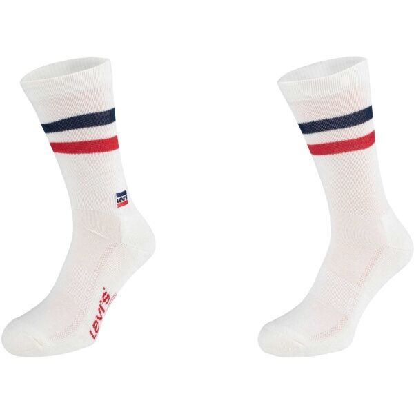 Levi's Levi's REG CUT RETRO SPORT STRIPES 2P Универсални чорапи, бяло, размер 39/42