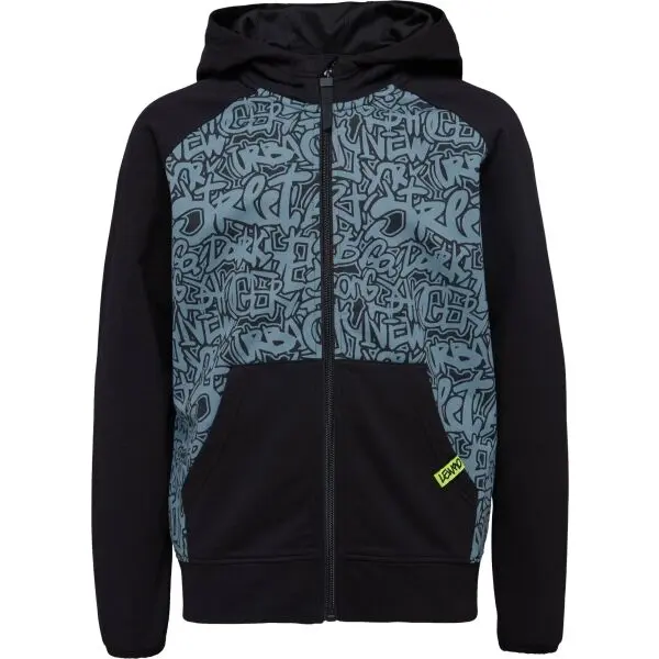 Lewro Lewro AMIO Момчешки суитшърт с цип по цялата дължина, черно, размер 116-122