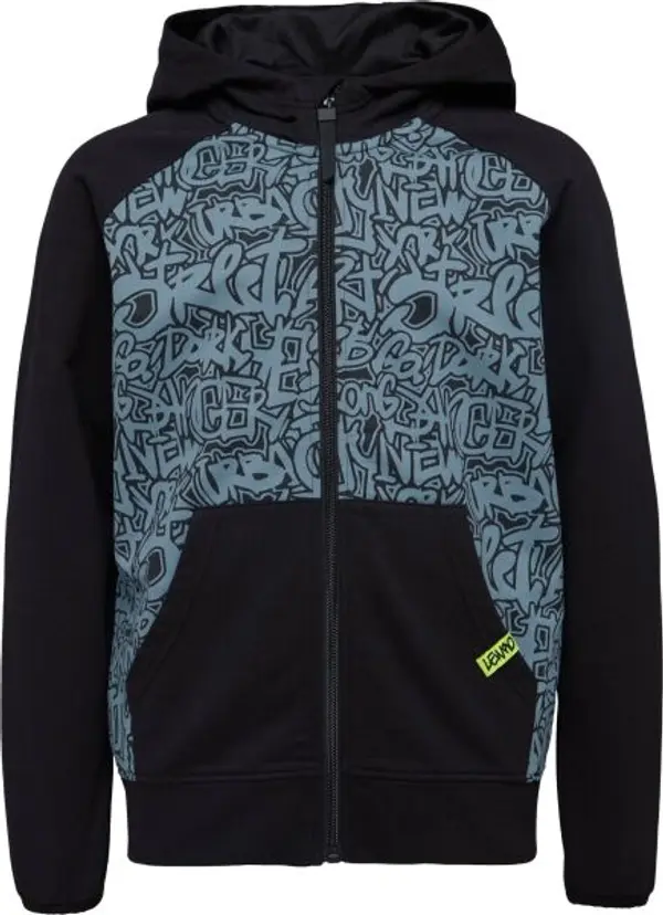 Lewro Lewro AMIO Момчешки суитшърт с цип по цялата дължина, черно, размер 128-134