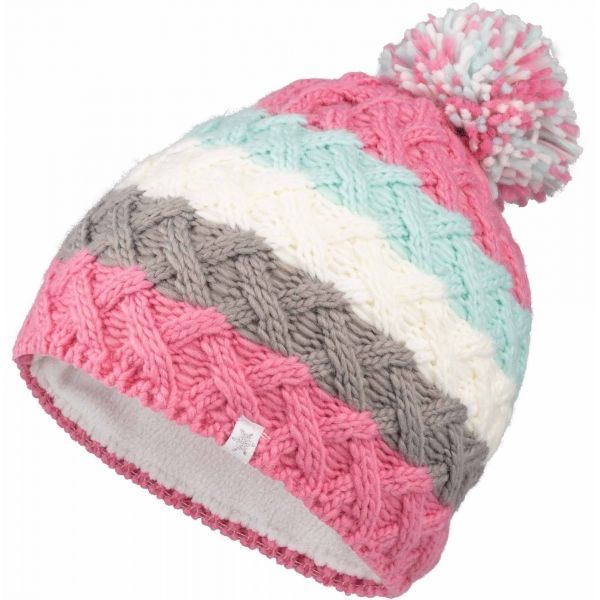 Lewro Lewro DENALI Плетена шапка за момичета, розово, размер