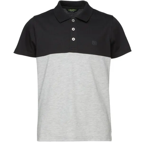 Lewro Lewro DUSTY Момчешка тениска с яка, черно, размер 164-170