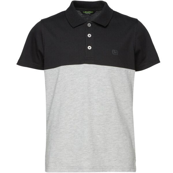 Lewro Lewro DUSTY Момчешка тениска с яка, черно, размер