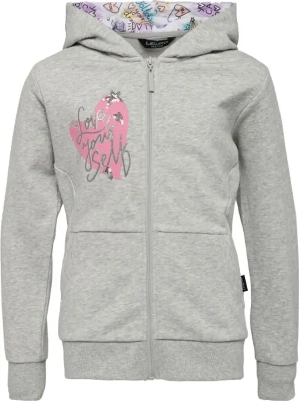 Lewro Lewro ESMIA Момичешко яке с цип по цялата дължина, сиво, размер 164-170