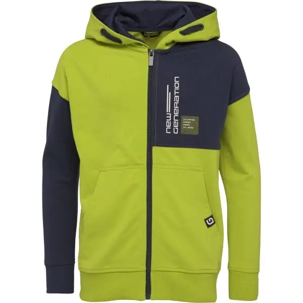 Lewro Lewro HAYCROFT Суитшърт за момчета с дълъг цип, светло-зелено, размер 164-170