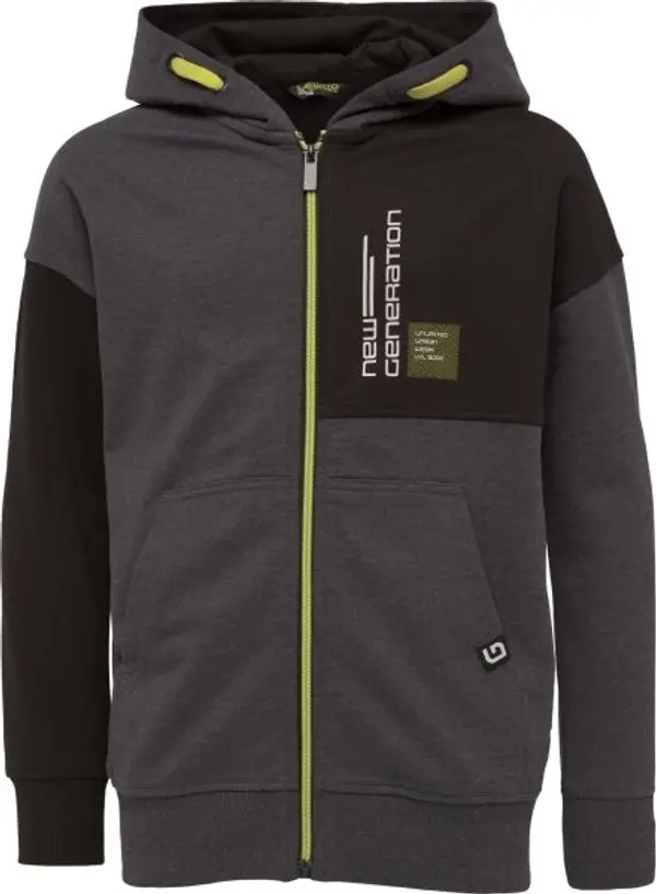 Lewro Lewro HAYCROFT Суитшърт за момчета с дълъг цип, тъмносиво, размер 116-122