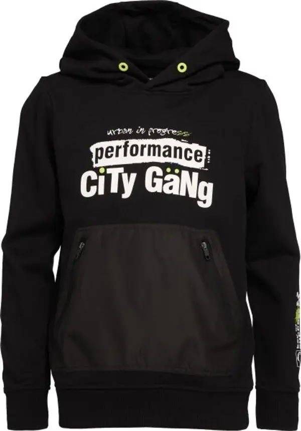 Lewro Lewro KEILS Момчешки суитшърт с обличане през главата, черно, размер 116-122