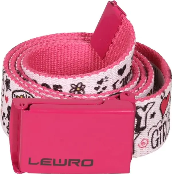 Lewro Lewro UDO Детски текстилен колан с метална тока, розово, размер