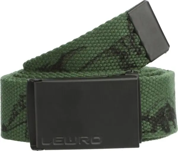 Lewro Lewro UDON Текстилен колан с метална тока, тъмнозелено, размер