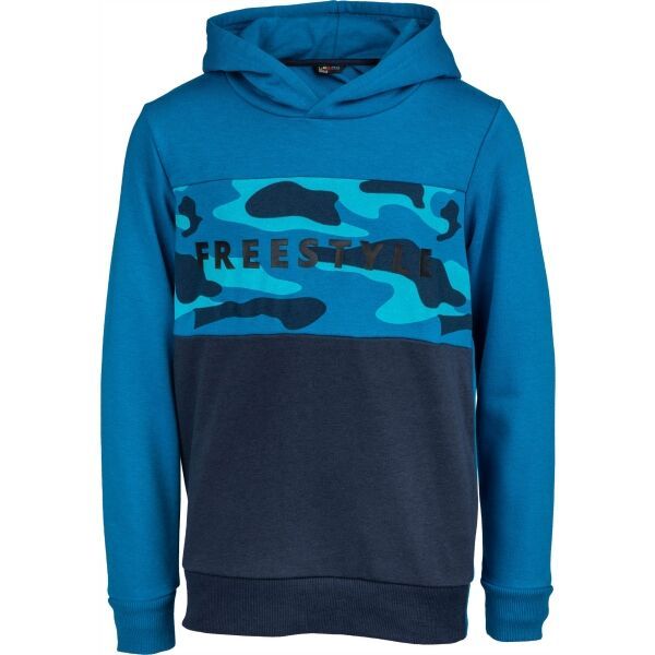 Lewro Lewro VADO Момчешки суитшърт с обличане през главата, синьо, размер