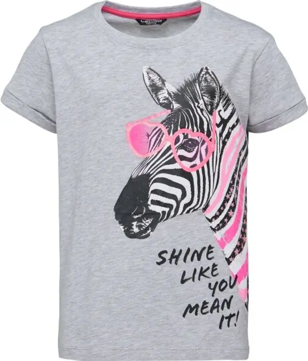 Lewro Lewro ZEBRINA Момичешка тениска, сиво, размер 116-122