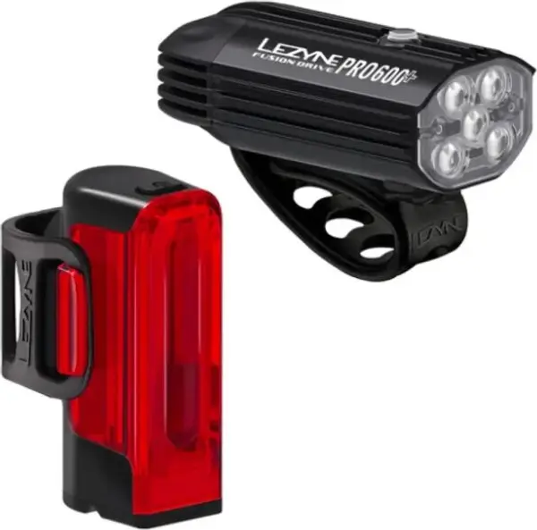 Lezyne Lezyne FUSION DRIVE PRO 600+ /  STRIP DRIVE 300+ PAIR Комплект светлини за колело, черно, размер
