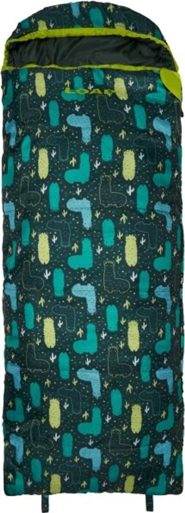 LOAP LOAP BOSTON LAMA Детски спален чувал, зелено, размер 160 см- десен цип