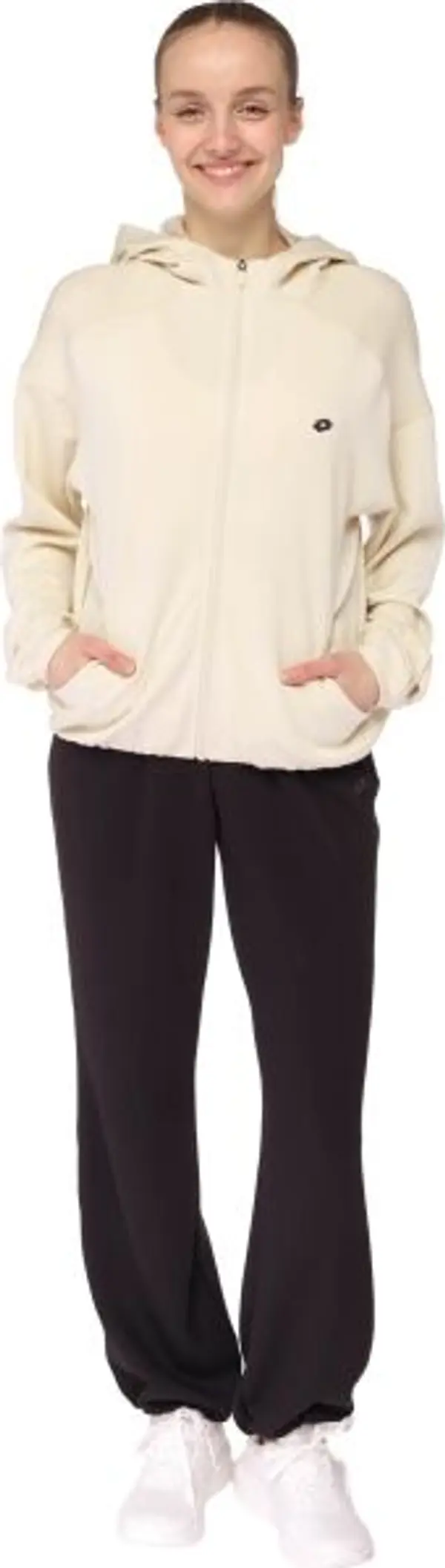 Lotto Lotto FULLZIP HOODIE Дамски суитшърт, бежово, размер