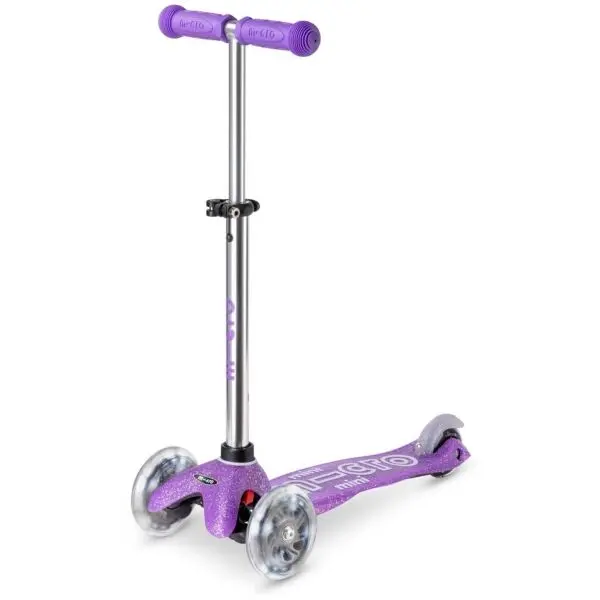Micro Micro MINI DELUXE GLITTER LED Детска тротинетка, лилаво, размер