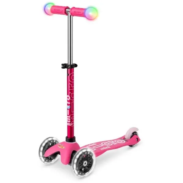 Micro Micro MINI DELUXE MAGIC LED Детска тротинетка, розово, размер
