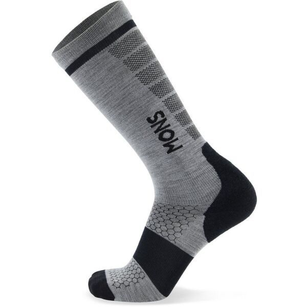 MONS ROYALE MONS ROYALE PRO LITE MERINO SNOW SOCK Универсални скиорски чорапи от мерино, сиво, размер