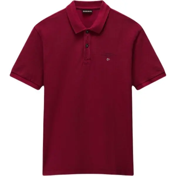 Napapijri Napapijri ELBAS Мъжка тениска с якичка, винен, размер