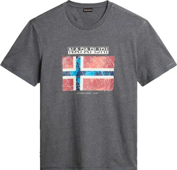 Napapijri Napapijri S-GUIRO Мъжка тениска, тъмносиво, размер