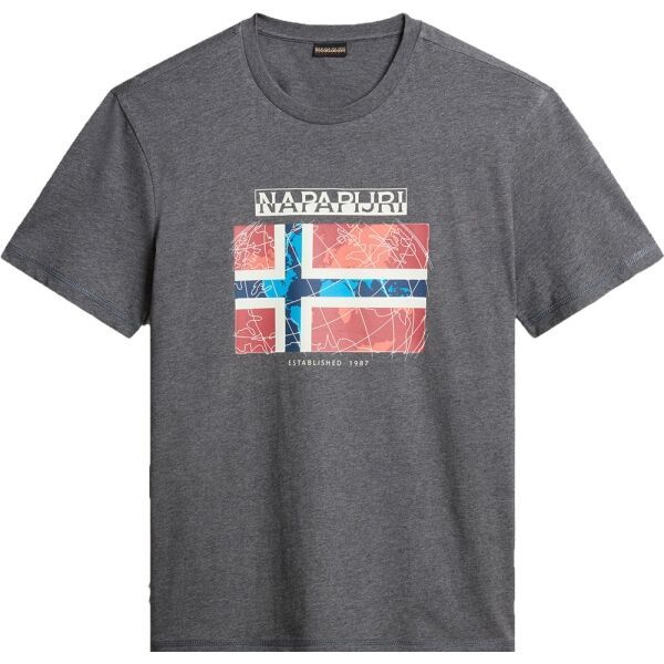 Napapijri Napapijri S-GUIRO Мъжка тениска, тъмносиво, размер