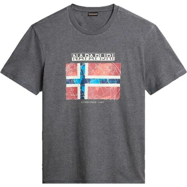 Napapijri Napapijri S-GUIRO Мъжка тениска, тъмносиво, размер