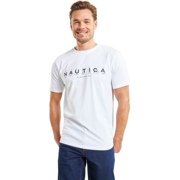 NAUTICA NAUTICA CADE Мъжка тениска, бяло, размер