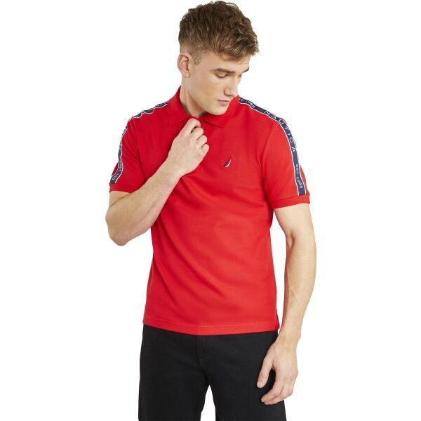NAUTICA NAUTICA CONNOLY Мъжка тениска с якичка, червено, размер