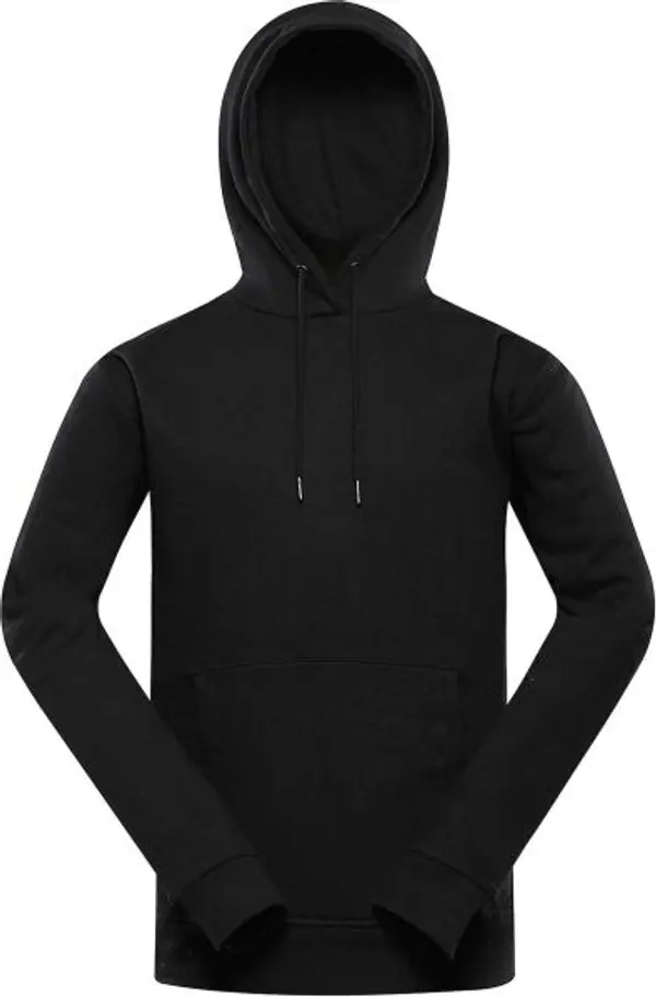 NAX NAX AZER Мъжки памучен суичър с качулка, черно, размер